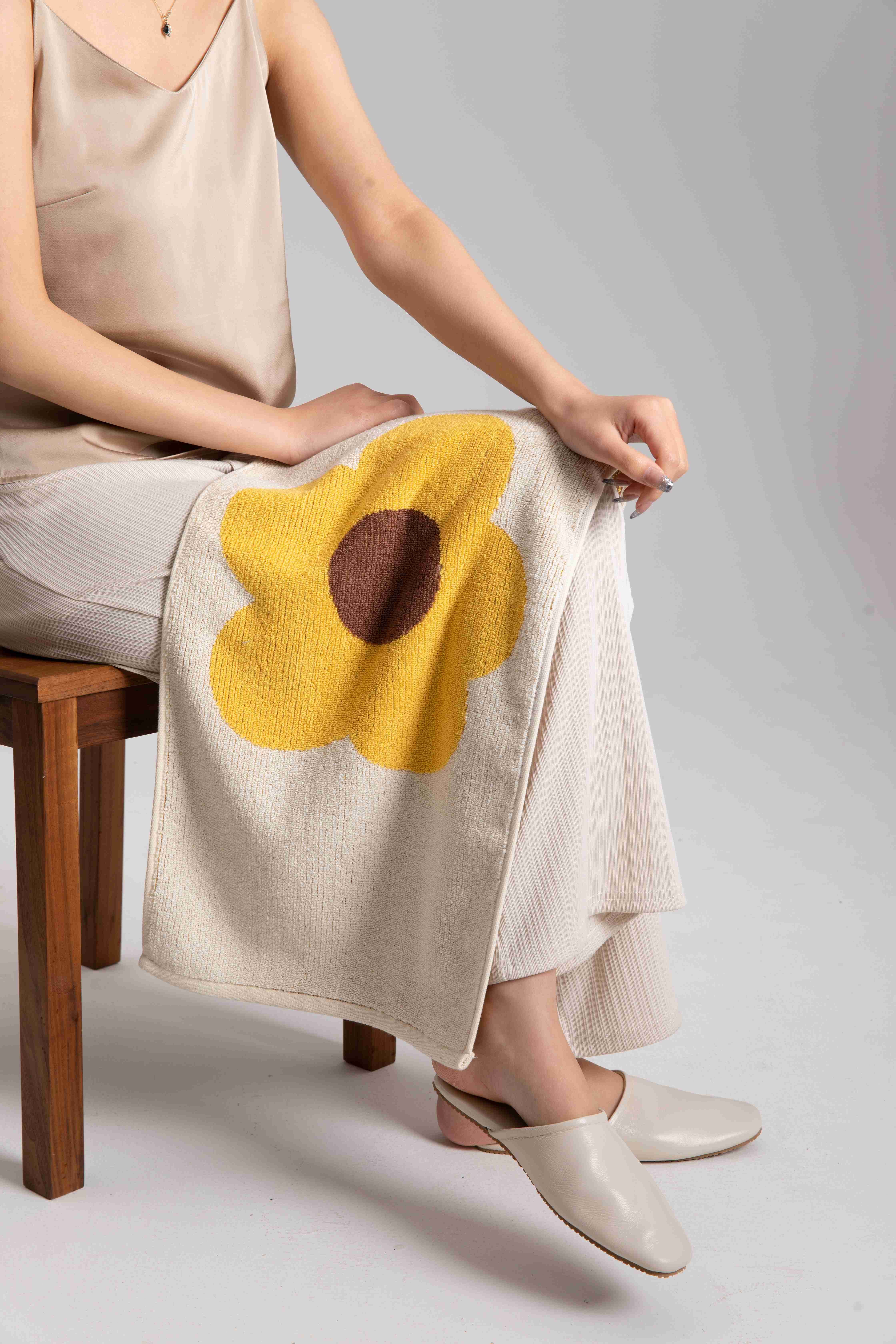 Sunflower Patterned Cotton Yarn-Dyed Towel Series